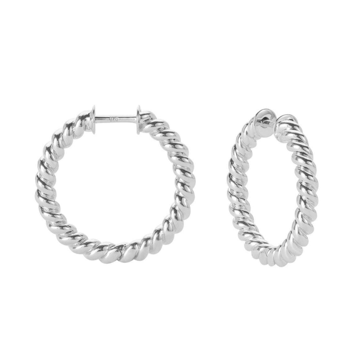 Silver twist deals hoops