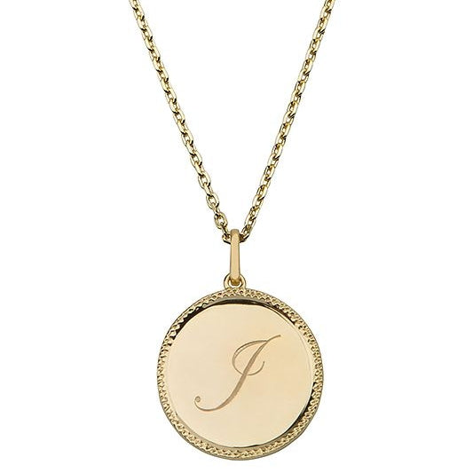 Dainty Initial J Jewel Pendant Necklace. - Necklaces